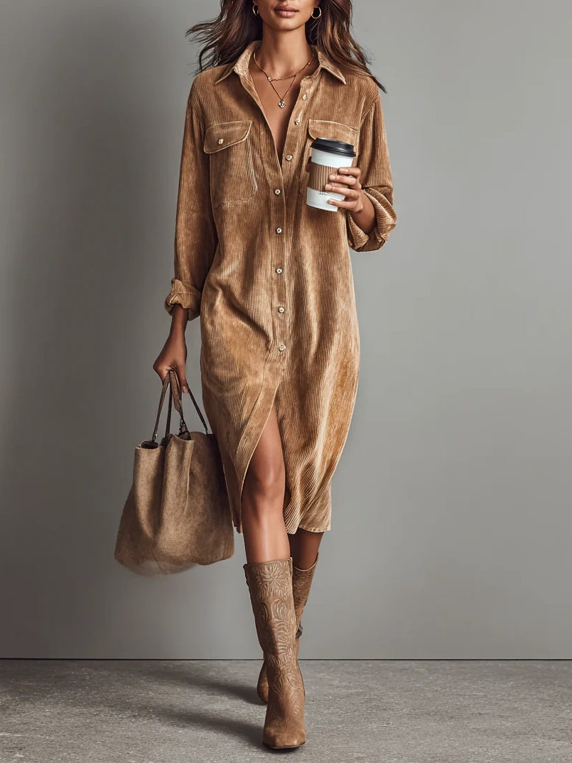 Claudia | Corduroy Maxi Jurk