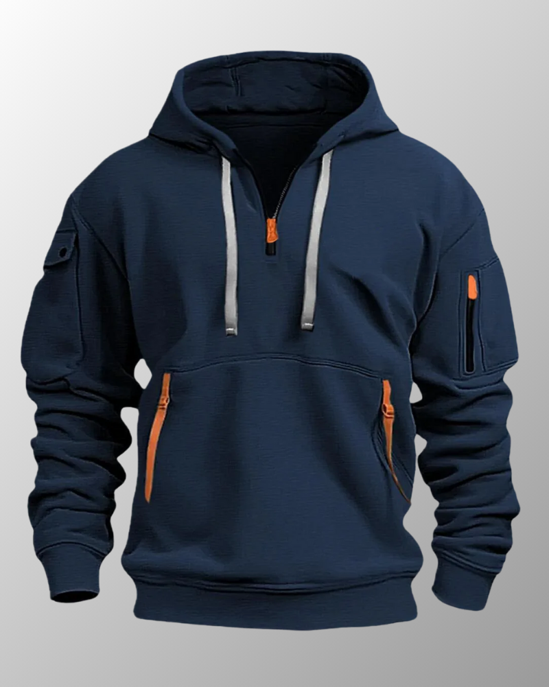 Bryan | Sweat à capuche demi-zippé de haute qualité pour homme 