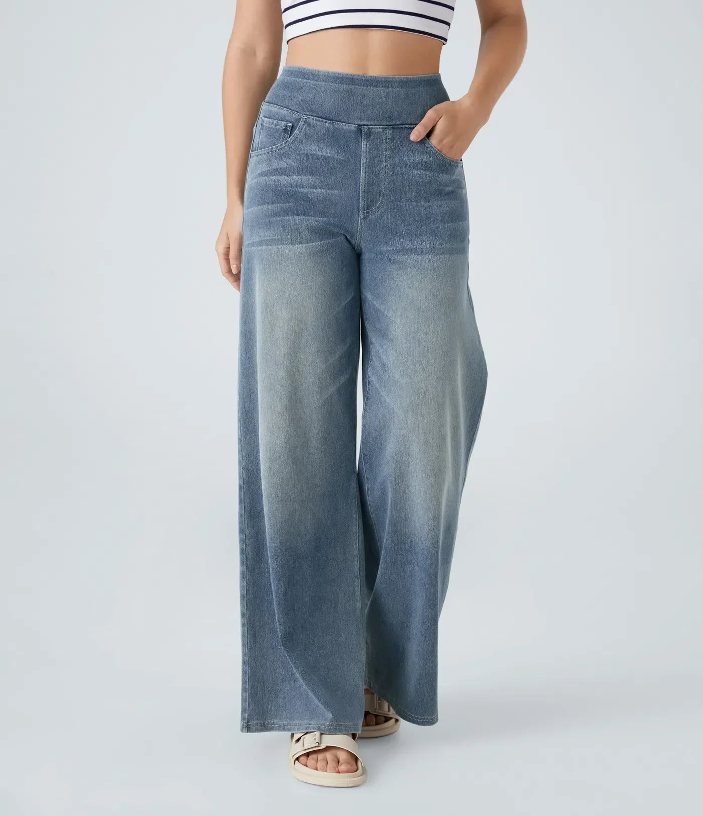 Evana | Elastische Broek Met Hoge Taille